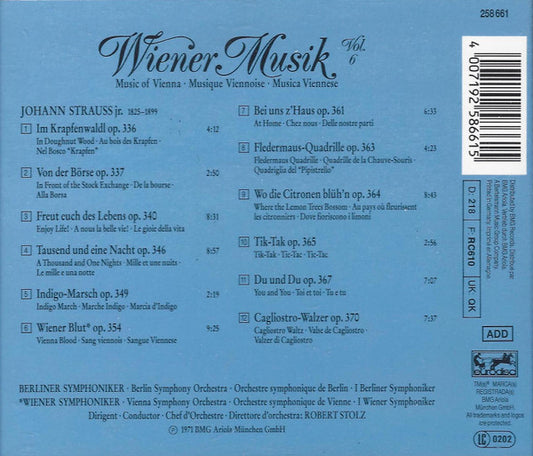 Robert Stolz, Johann Strauss Jr. : Wiener Musik Vol. 6 (CD, Album, RE, RM)