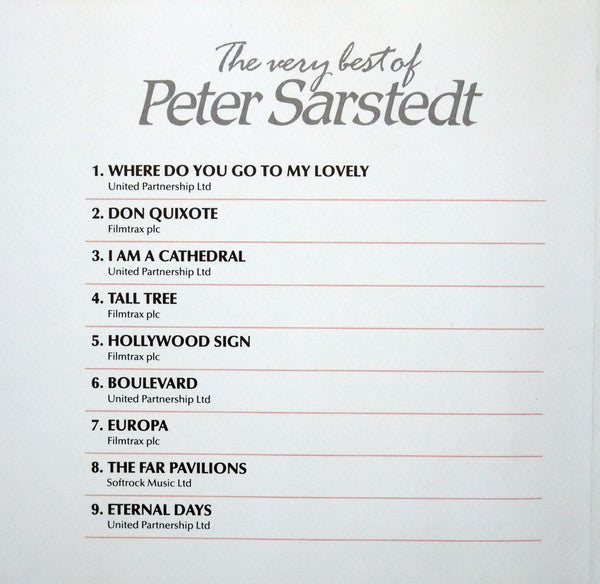 Peter Sarstedt : The Very Best Of Peter Sarstedt (CD, Comp)