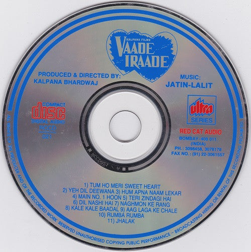 Jatin Lalit : Vaade Iraade (CD, Single)
