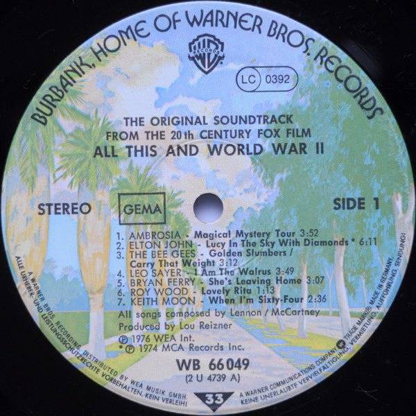 Various : All This And World War II (Original Sound Track) (2xLP, Album, Gat)