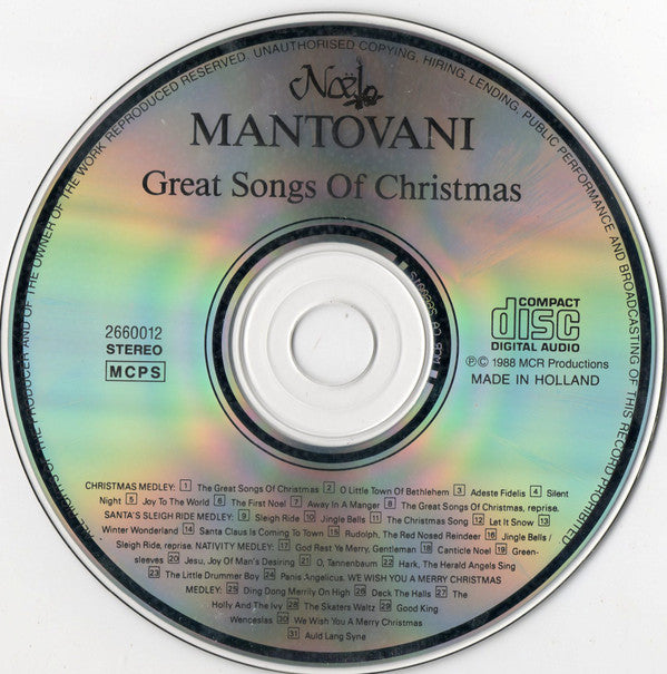 Mantovani : Great Songs Of Christmas (CD, Comp)