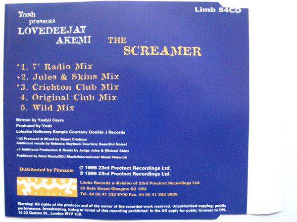 Yosh Presents Lovedeejay Akemi : The Screamer (CD, Single)