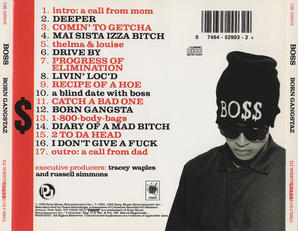 Boss (3) : Born Gangstaz (CD, Album, Pit)