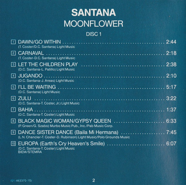 Santana : Moonflower (2xCD, Album, RE, RM)