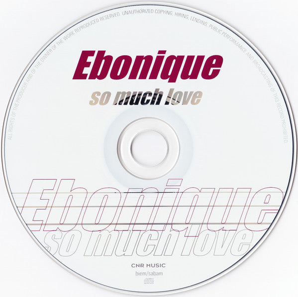 Ebonique : So Much Love (CD, Single)