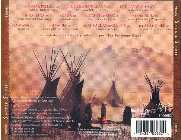Sacred Spirit : Cantos y Danzas de Los Indios Americanos (CD, Album)