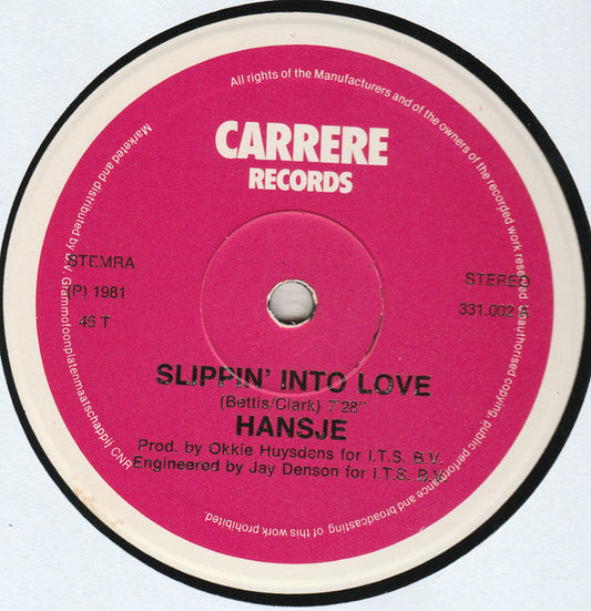 Hansie Ravesteijn : Slippin' Into Love (12")