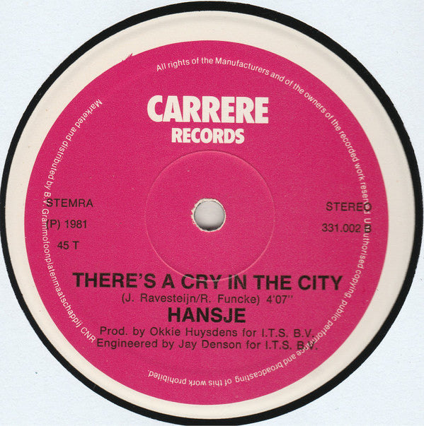 Hansie Ravesteijn : Slippin' Into Love (12")