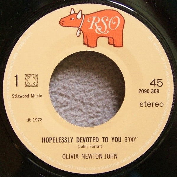 Olivia Newton-John : Hopelessly Devoted To You (7", Single)