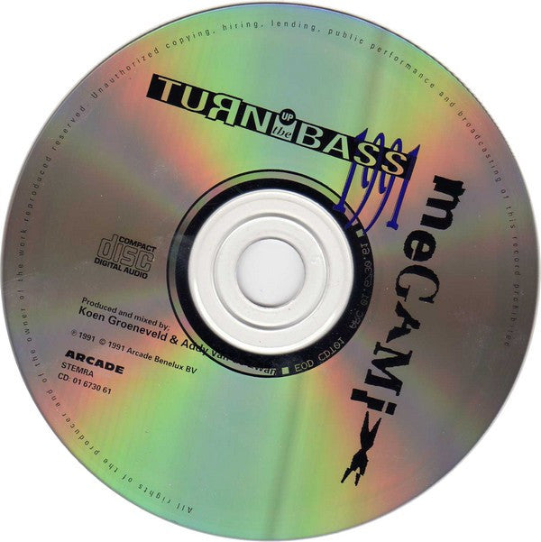 Various : Turn Up The Bass Megamix 1991 (CD, Mixed)