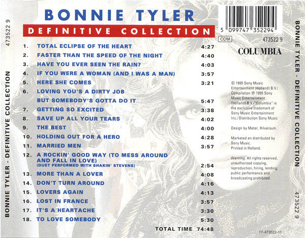 Bonnie Tyler : Definitive Collection (2xCD, Comp)
