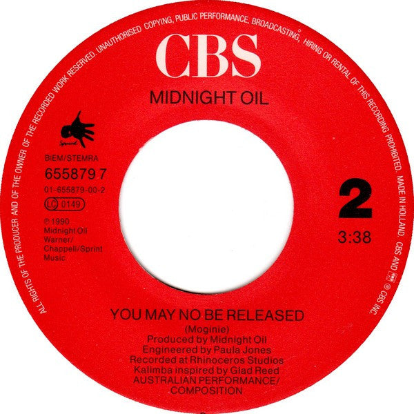 Midnight Oil : Forgotten Years (7", Single)