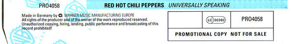 Red Hot Chili Peppers : Universally Speaking (CD, Single, Promo)