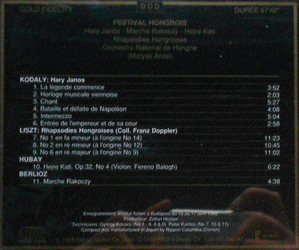 Hungarian State Orchestra, Mátyás Antal : Hungarian Festival (CD, Album, Pla)