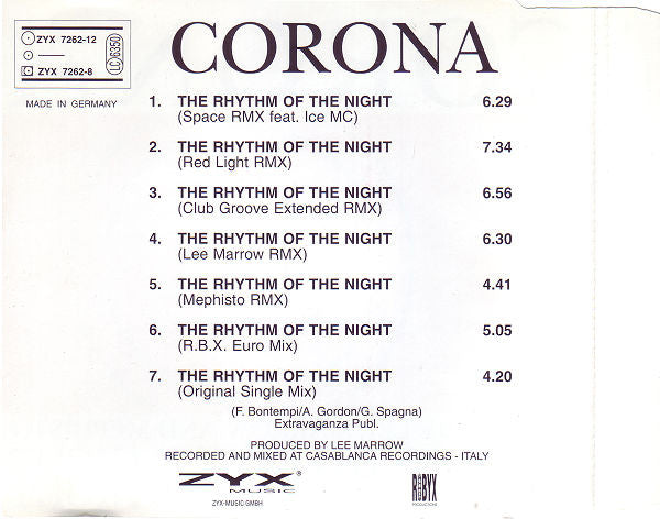 Corona : The Rhythm Of The Night (Remix) (CD, Maxi)