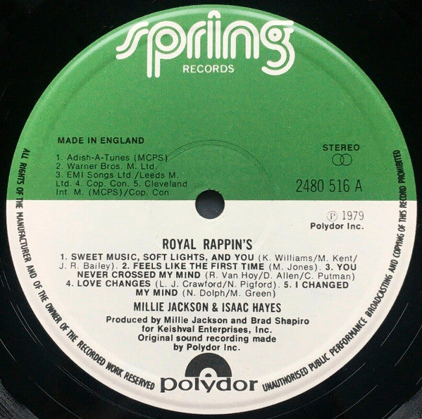 Millie Jackson & Isaac Hayes : Royal Rappin's (LP, Album)