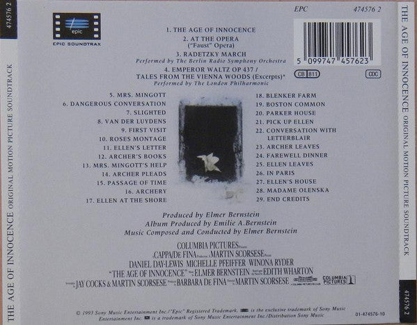 Elmer Bernstein : The Age Of Innocence (Original Motion Picture Soundtrack) (CD, Album)