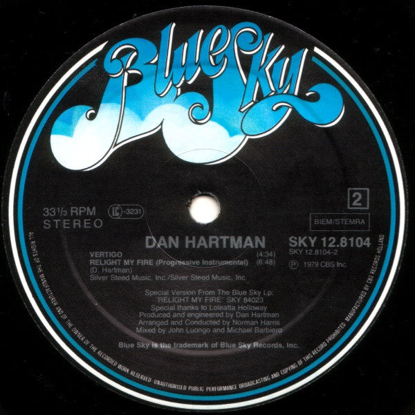 Dan Hartman : Relight My Fire (12", Maxi, P/Mixed)