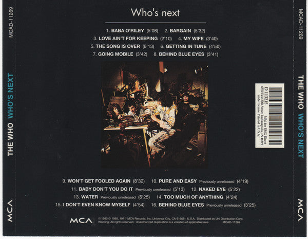 The Who : Who's Next (CD, Album, Club, RE, RM, BMG)