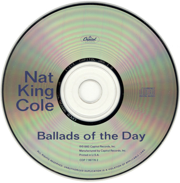 Nat King Cole : Ballads Of The Day (CD, Mono)
