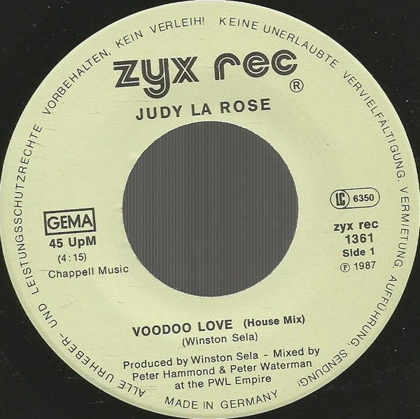Judy La Rose : Voodoo Love (7", Single)