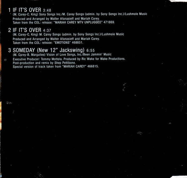 Mariah Carey : If It's Over (MTV Unplugged) (CD, Maxi)