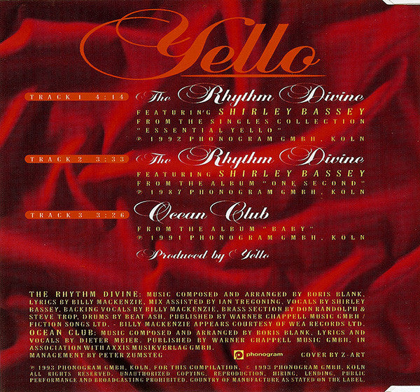 Yello Featuring Shirley Bassey : The Rhythm Divine (CD, Single, Comp)