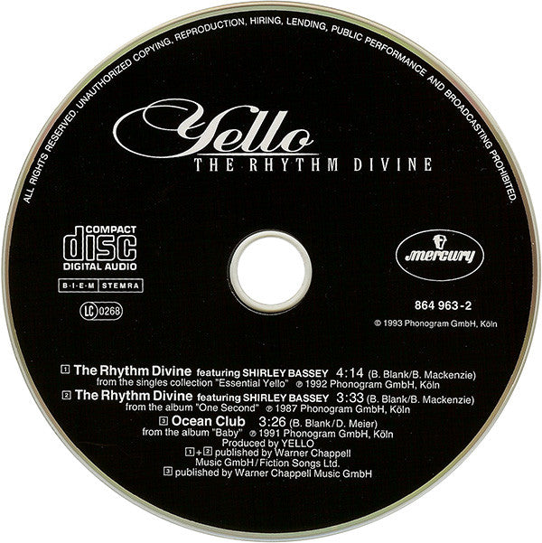 Yello Featuring Shirley Bassey : The Rhythm Divine (CD, Single, Comp)