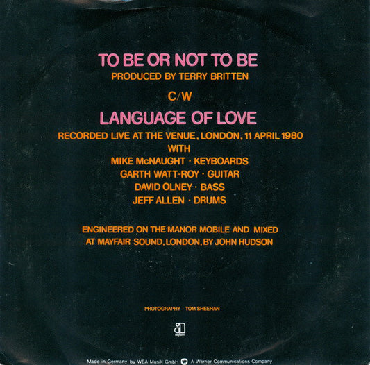 B. A. Robertson : To Be Or Not To Be (7", Single)