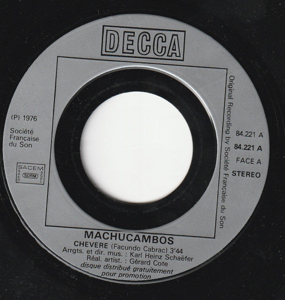 Los Machucambos : Chevere / Te Recuerdo Amanda (7", Single, Promo)