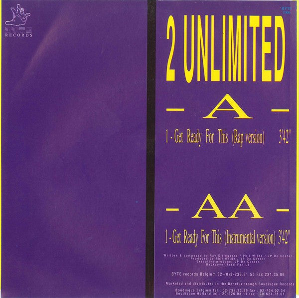 2 Unlim!ted* : Get Ready For This (7", Single)