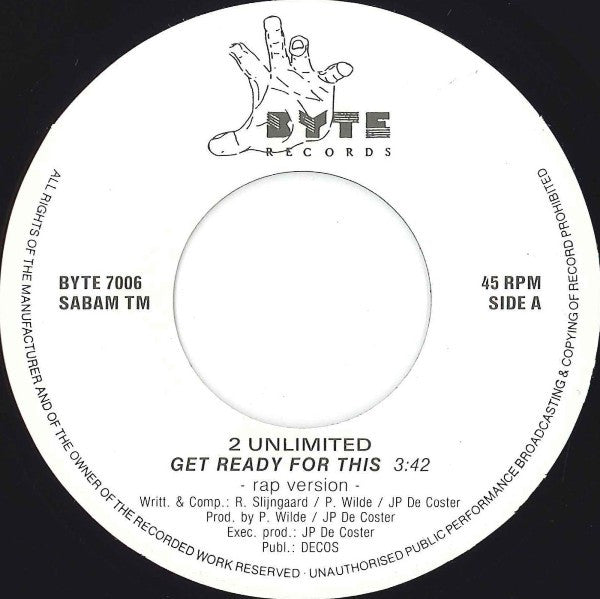 2 Unlim!ted* : Get Ready For This (7", Single)