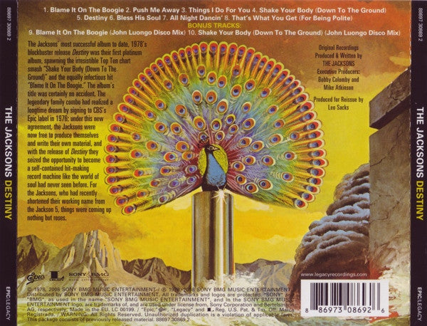 The Jacksons : Destiny (CD, Album, RE, RM, The)