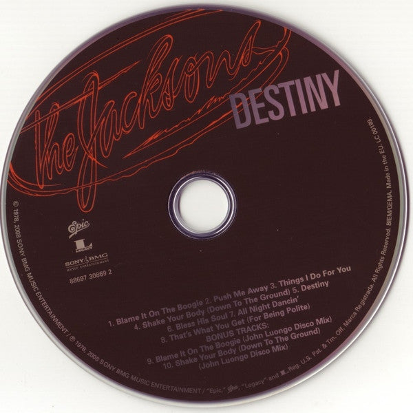 The Jacksons : Destiny (CD, Album, RE, RM, The)