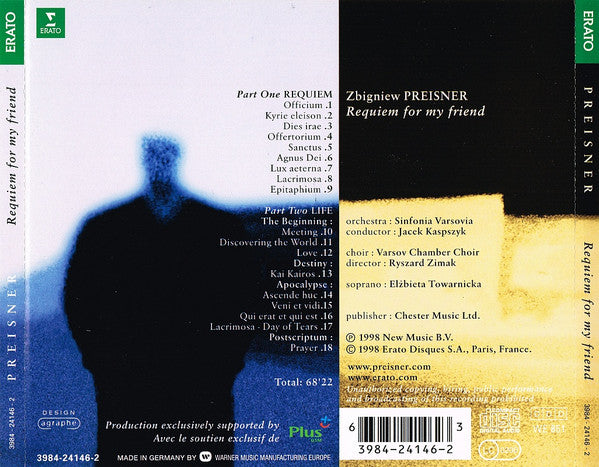 Zbigniew Preisner : Requiem For My Friend (CD, Album, Sli)