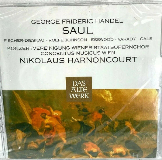 Georg Friedrich Händel - Dietrich Fischer-Dieskau •  Anthony Rolfe Johnson •  Paul Esswood •  Iulia Várady •  Elizabeth Gale •  Konzertvereinigung Wiener Staatsopernchor •  Concentus Musicus Wien •  Nikolaus Harnoncourt : Saul (2xCD, Album, RE)