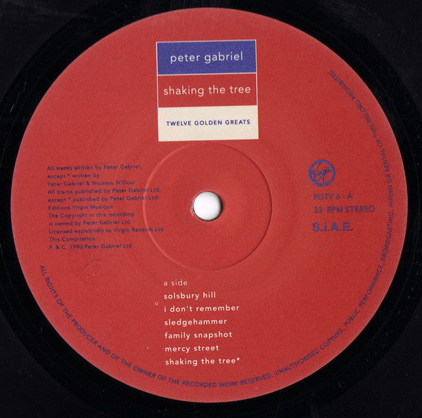 Peter Gabriel : Shaking The Tree (Twelve Golden Greats) (LP, Comp)