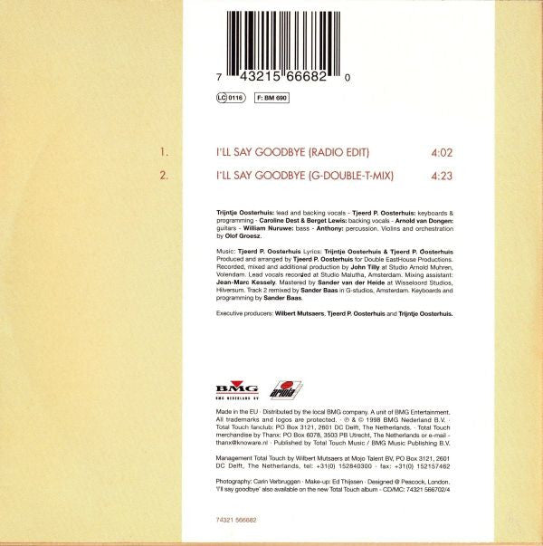 Total Touch : I'll Say Goodbye (CD, Single, Car)