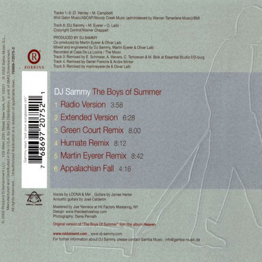 DJ Sammy : The Boys Of Summer (CD, Maxi)