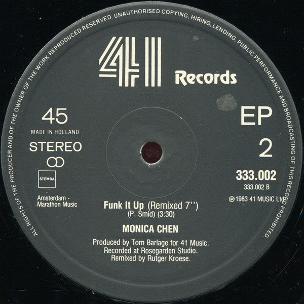 Monica Chen : Funk It Up (12", EP)