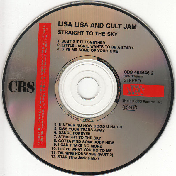 Lisa Lisa & Cult Jam : Straight To The Sky (CD, Album)