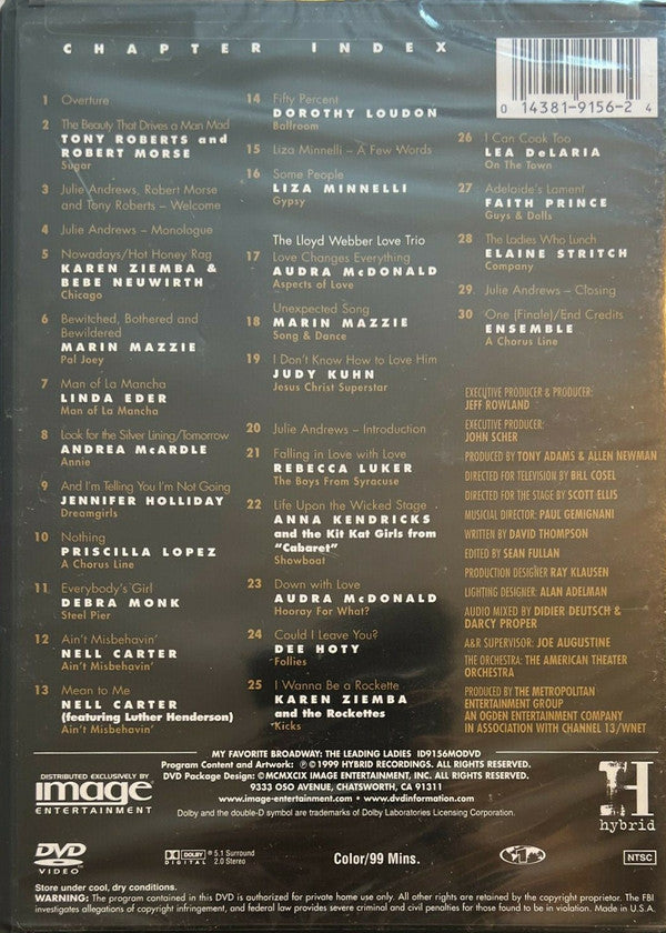 American Theatre Orchestra : My Favorite Broadway - The Leading Ladies (DVD-V, NTSC)