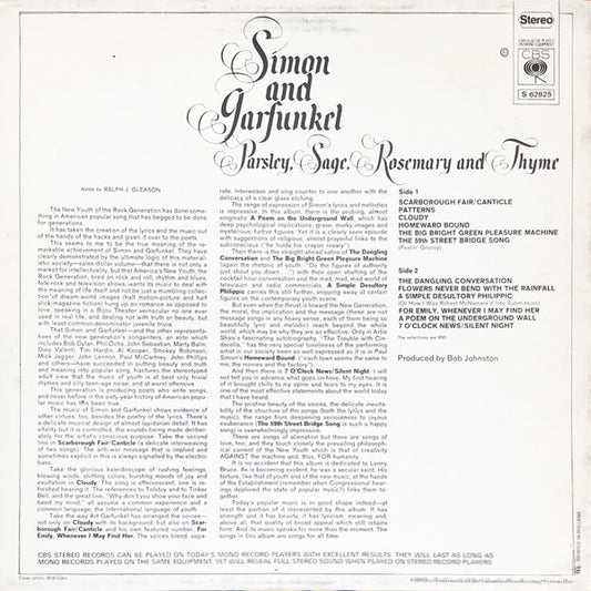 Simon & Garfunkel : Parsley, Sage, Rosemary And Thyme (LP, Album, RE)