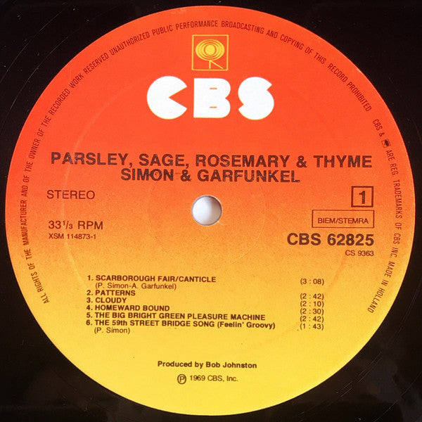 Simon & Garfunkel : Parsley, Sage, Rosemary And Thyme (LP, Album, RE)