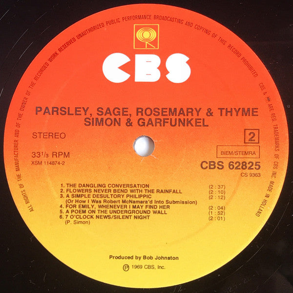 Simon & Garfunkel : Parsley, Sage, Rosemary And Thyme (LP, Album, RE)