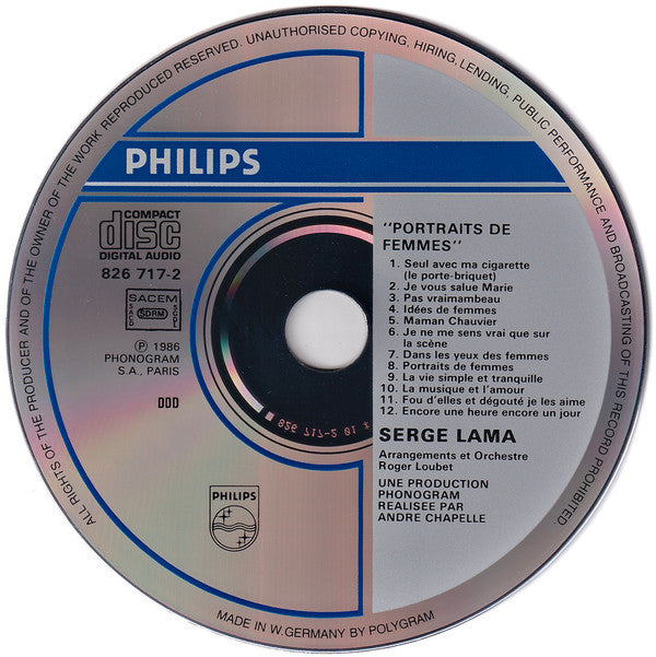 Serge Lama : Portraits De Femmes  (CD, Album)