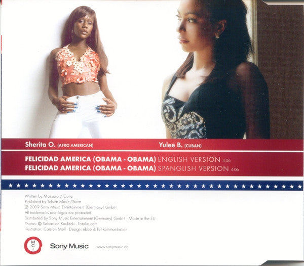 Boney M. Feat. Sherita O. & Yulee B. : Felicidad America (Obama - Obama) (CD, Single)