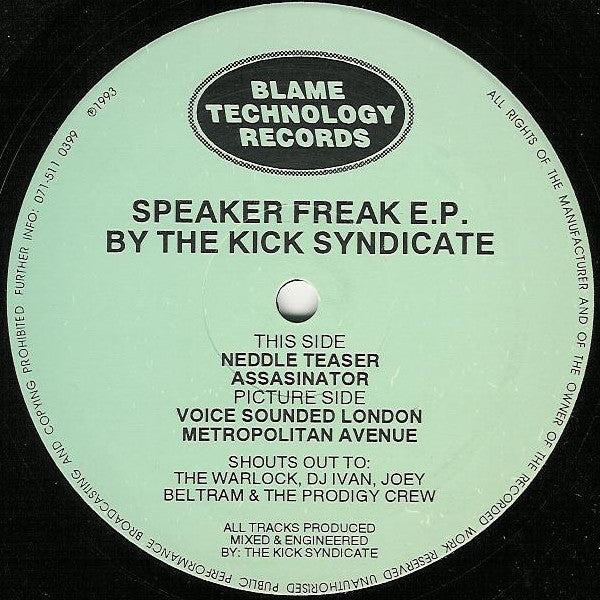 The Kick Syndicate : Speaker Freak E.P. (12", EP)