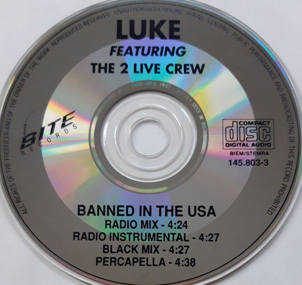 Luke Featuring The 2 Live Crew : Banned In The U.S.A. (CD, Maxi)