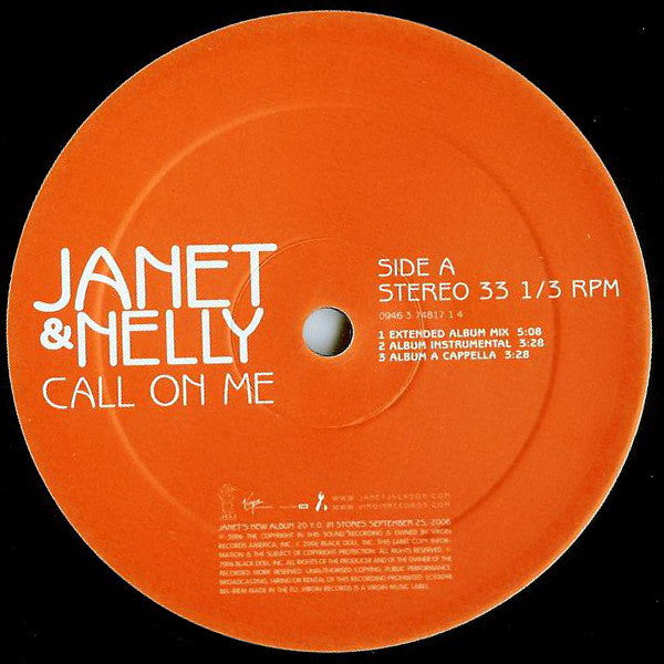 Janet Jackson & Nelly : Call On Me (12")